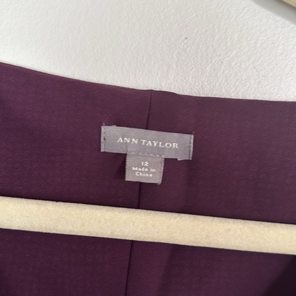 Ann Taylor Purple Midi Dress silk size 12 - Picture 4 of 7